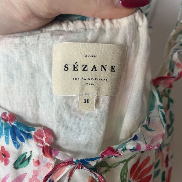 Sezane Floral Print Sido Dress Sundress Size 38 - Picture 5 of 10